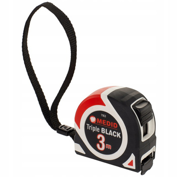 Miara Miarka Zwijana Czarno-Biała 3m/16mm Medid