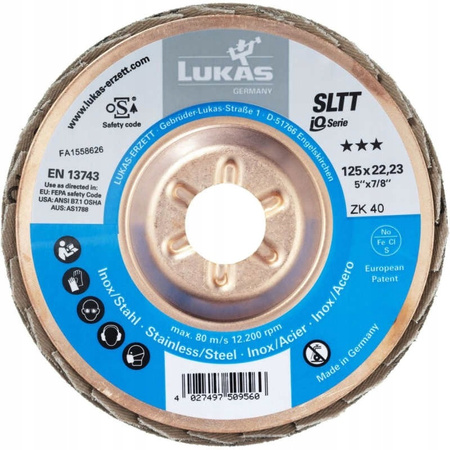 Tarcza listkowa SLTT ø125mm P40 Lukas Erzett Wysoka wydajność i żywotność