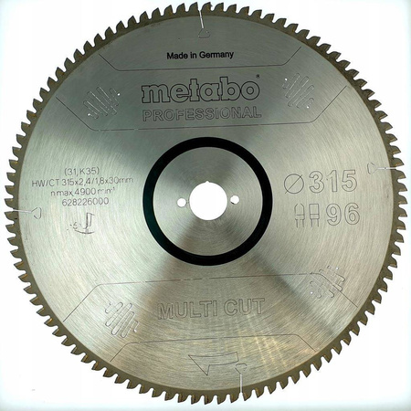 Piła tarczowa Metabo 628226000 315 mm