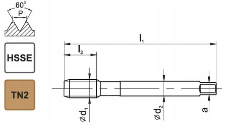 Gwintownik 800X skrętny M16-6H DIN-376 C HSSE TN