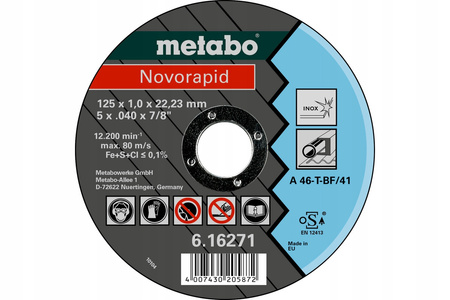 Tarcza tnąca do metalu stali Metabo 616271000 125x22,2mm -1szt