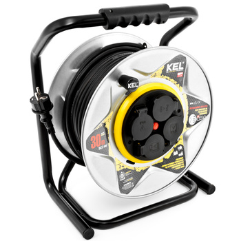 Przedłużacz bębnowy Kel 30 m 4 szt. gniazd
