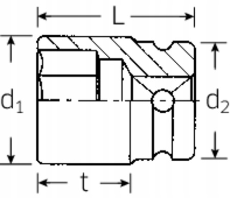 Nasadka 1/2" IMPACT 21mm 6-kątna długa 51IMP 21 Stahlwille 23020021
