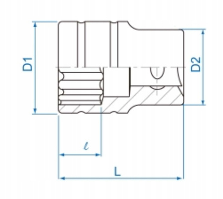 NASADKA KRÓTKA 1/2" 25mm x 42mm 12-kąt. Cr-v KING TONY 433025MR