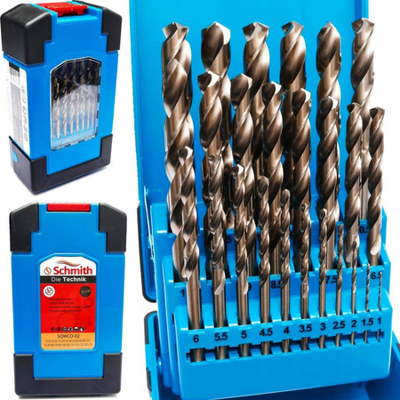 Schmith wiertła metalu kobaltowe 1-13mm 25cz 600°C