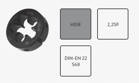 Fanar Narzynka M18 DIN-22568 (6g) hsse inox