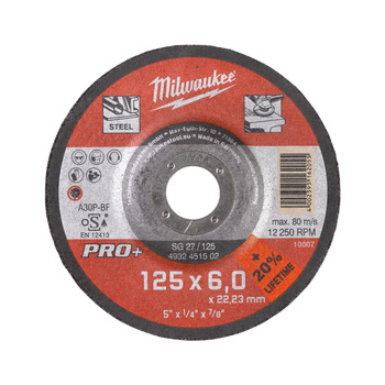 Milwaukee Tarcze do szlifowania metalu PRO+ FI 125x6 mm 1 SZT. do stali