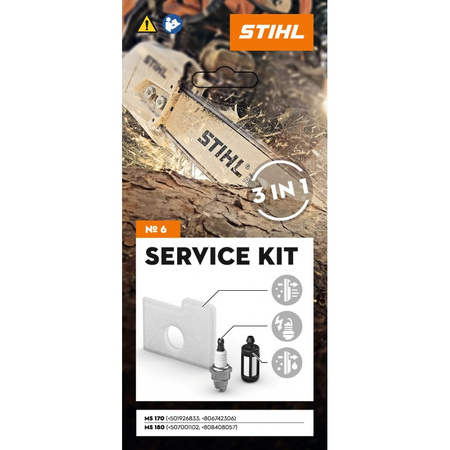 Zestaw serwisowy  filtr powietrza paliwa świeca do pilarek spalinowych KIT 6 do MS 170 (do 2014), MS 180 (do 2015) STIHL 