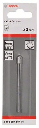 Bosch wiertło 3mm do płytek ceramicznych szkła Expert  3 x 70 mm 2608587157