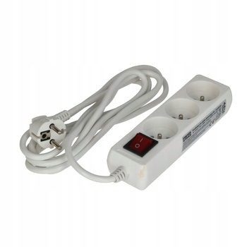 Przedłużacz listwowy Faster Tools 1,5 m 5 szt. gniazd biały