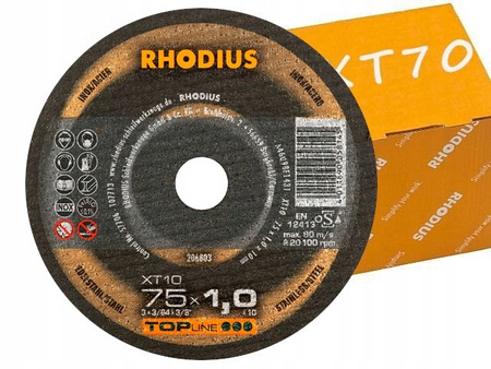 Tarcza tnąca do metalu stali 75mm Rhodius 206803 75x10 mm mała 1szt