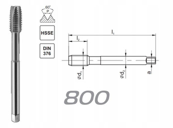 Gwintownik maszynowy 7/8-9 DIN-376 HSSE 800 B/4-5P