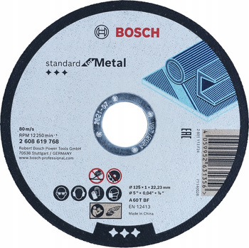 Tarcza 125mm do cięcia metalu stali 125x1 Bosch - 1szt.