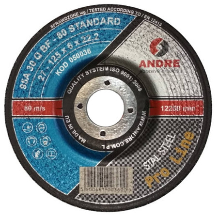 Tarcza ścierna do metalu Andre 125x22,2 mm