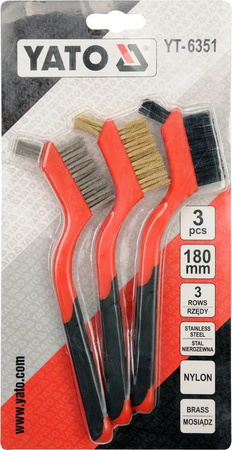 Zestaw szczotek drucianych mosiądz stal nylon Yato YT-6351 szczotki