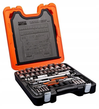 BAHCO ZESTAW KLUCZY NASADOWYCH  87+7el 1/2" / 1/4"