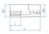 Nasadka długa 1/2" 12mm x 77mm 12-kąt KING TONY 423012M