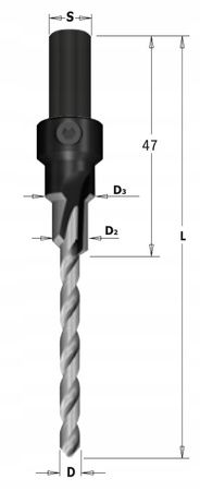 Wiertło do konfirmatów CMT 515.042.31XTR 6,4x50mm