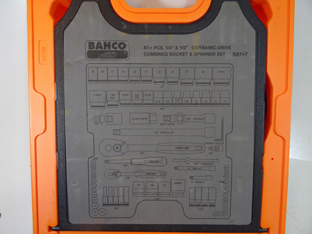 BAHCO ZESTAW KLUCZY NASADOWYCH  87+7el 1/2" / 1/4"