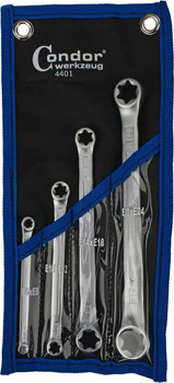 Klucze oczkowe Torx E6-E24 4 sztuki Condor C.4401