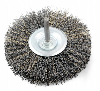 Szczotka druciana tarczowa fi40 z trzpieniem 6mm Szczotex A40 drut stalowy