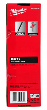 Zestaw kluczy imbusowych HEX Milwaukee 9szt. kuliste 4932492399 1,5-10 mm