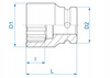 KING TONY Nasadka udarowa klucz 3/4 12-kąt. 34mm