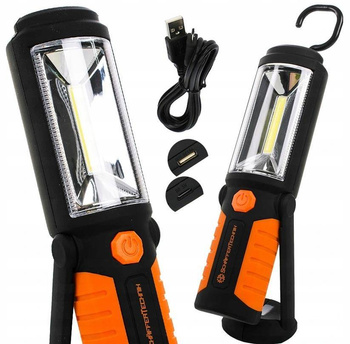 Latarka Warsztatowa lampka lampa COB LED li-lon