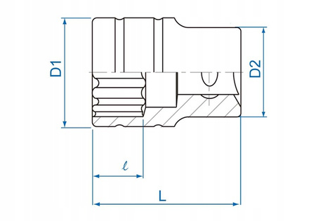NASADKA KRÓTKA 1/2" 32 x 44mm 12-kąt. Cr-v KING TONY 433032MR