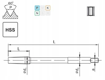 Gwintownik maszynowy M4 długi MGMf FANAR