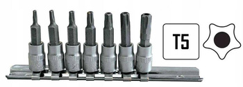 Nasadki Torx Plus 5-kątne z otworem TS10-TS45, 1/4", 7 szt.