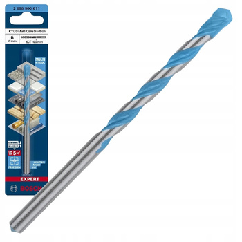 WIERTŁO 6mm x 100mm DO CEGŁY BETONU GRESU DREWNA MULTICONSTRUCTION BOSCH
