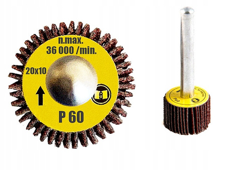 ŚCIERNICA LISTKOWA TRZPIENIOWA NA TRZPIENIU 20x10 GR. 60 KLINGSPOR P60