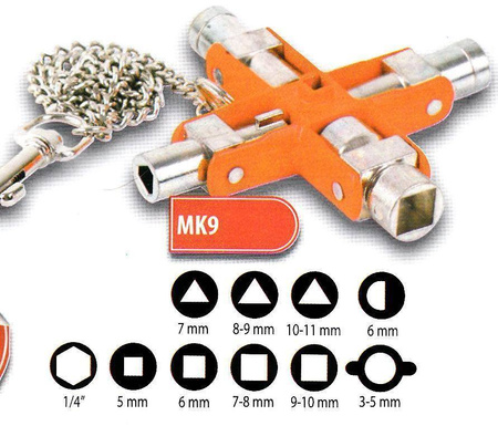 KLUCZ SZAFEK ELEKTRYCZNYCH ROZDZIELNI SKRZYNEK BAH