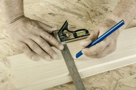 Kątownik stolarski z poziomicą Hogert Technik HT4M217 300mm 30cm