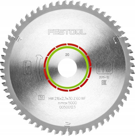Festool Tarcza pilarska HW 216x2,3x30 WZ/FA60 LAMINATE/HPL