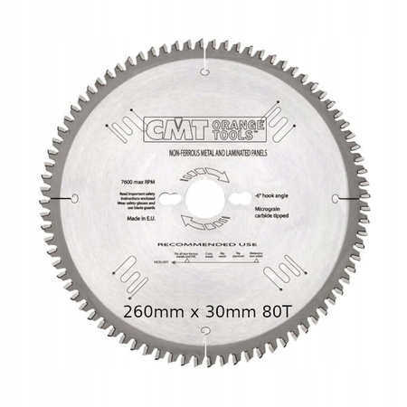 Tarcza do drewna CMT 297.080.11M 260x30mm