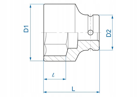 NASADKA KRÓTKA UDAROWA 3/4" 17MM X 50MM, 6-KĄT. King Tony 653517M