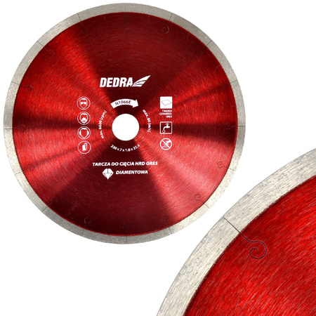 Tarcza diamentowa do gresu płytek Dedra do twardej ceramiki 200x25,4 mm