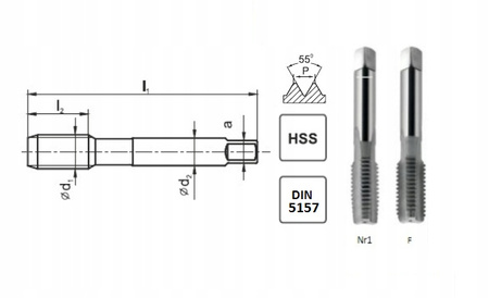 Fanar Gwintownik ręczny G 3/8 HSS DIN5157/2
