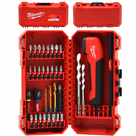 MILWAUKEE ZESTAW BITY UDAROWE NASADKI WIERTŁA PRZYSTAWKA 35 ELEMENTÓW