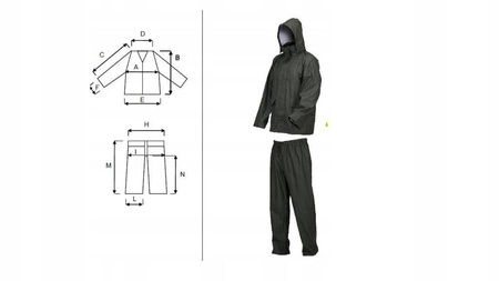 Komplet Przeciwdeszczowy PU Kurtka i Spodnie L