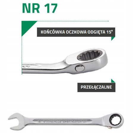 Klucz płasko-oczkowy z grzechotką 17 SW 21 21mm 41172121 Stahlwille