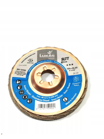 Tarcza listkowa SLTT ø125mm P40 Lukas Erzett Wysoka wydajność i żywotność