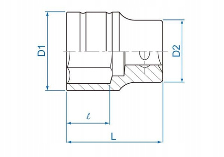 NASADKA KRÓTKA 1/2" 34mm x 46mm 6-kąt. Cr-v KING TONY 433534MR