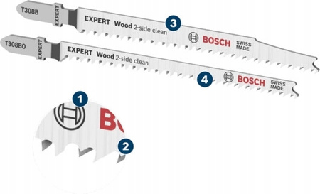 BOSCH Zestaw 3 szt. brzeszczotów EXPERT "Wood 2-side clean" T308B/BO