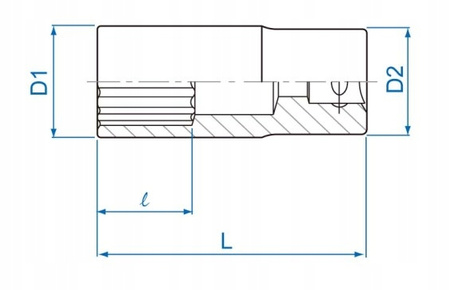 Nasadka długa 1/2" 11mm x 77mm 12-kąt Cr-V KING TONY 423011M