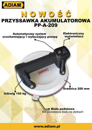 Przyssawka akumulatorowa do płytek ADIAM