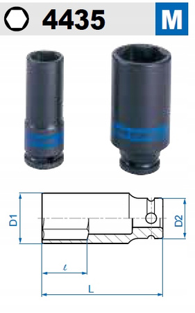 NASADKA DŁUGA UDAROWA 3/8 8mm 6 KING TONY 343508M