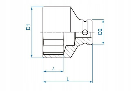 NASADKA KRÓTKA UDAROWA 1/2" 14mm x 38mm, 6-ką King Tony